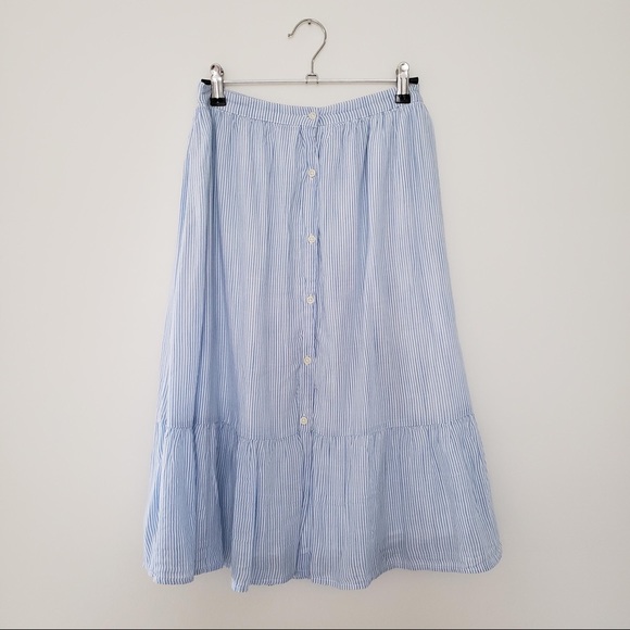 Blue Striped Midi Skirt - Picture 1 of 1